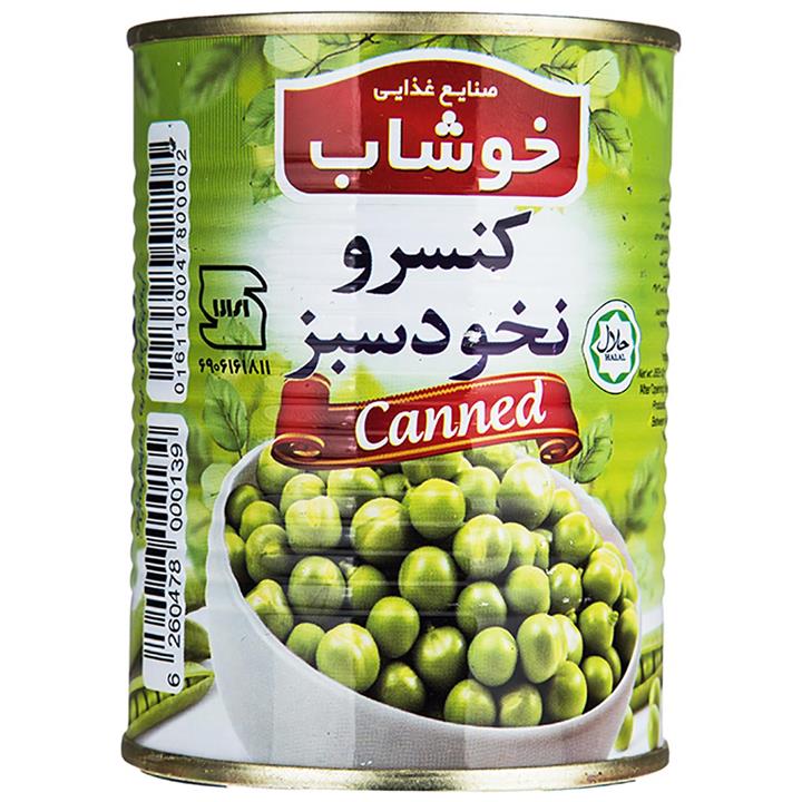 کنسرو نخود سبز خوشاب مقدار 350 گرم Khoushab Canned Green Peas 350 gr